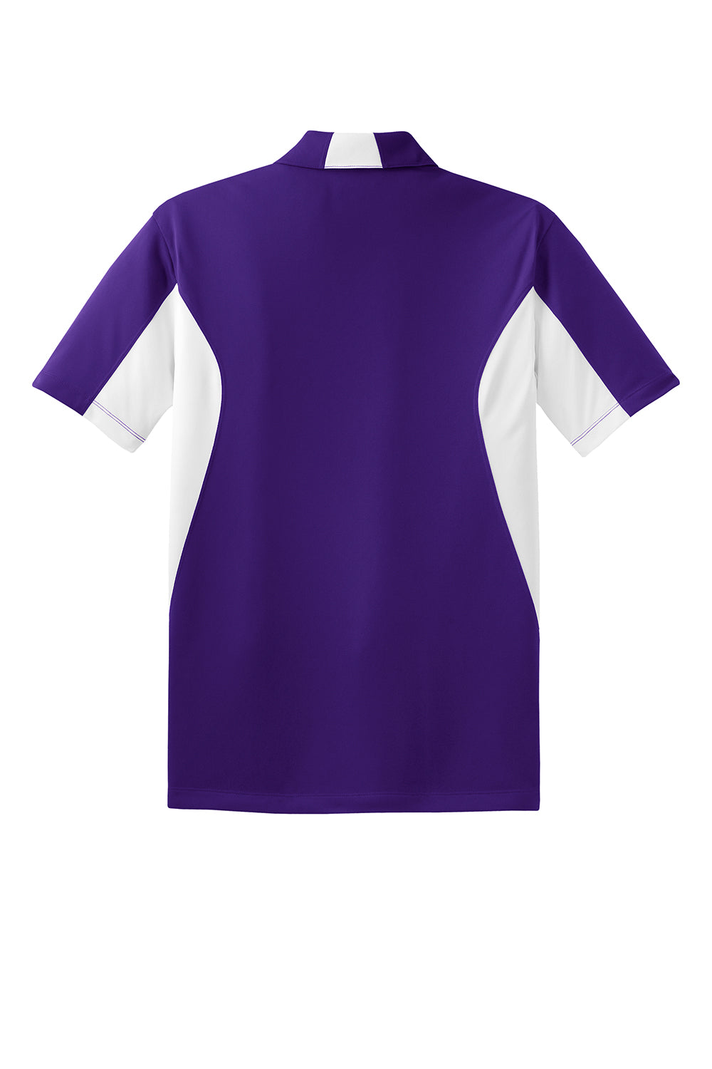 Sport-Tek ST655/TST655 Mens Sport-Wick Moisture Wicking Short Sleeve Polo Shirt Purple/White Flat Back