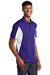 Sport-Tek ST655/TST655 Mens Sport-Wick Moisture Wicking Short Sleeve Polo Shirt Purple/White Model 3q