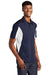 Sport-Tek ST655/TST655 Mens Sport-Wick Moisture Wicking Short Sleeve Polo Shirt True Navy Blue/White Model 3q