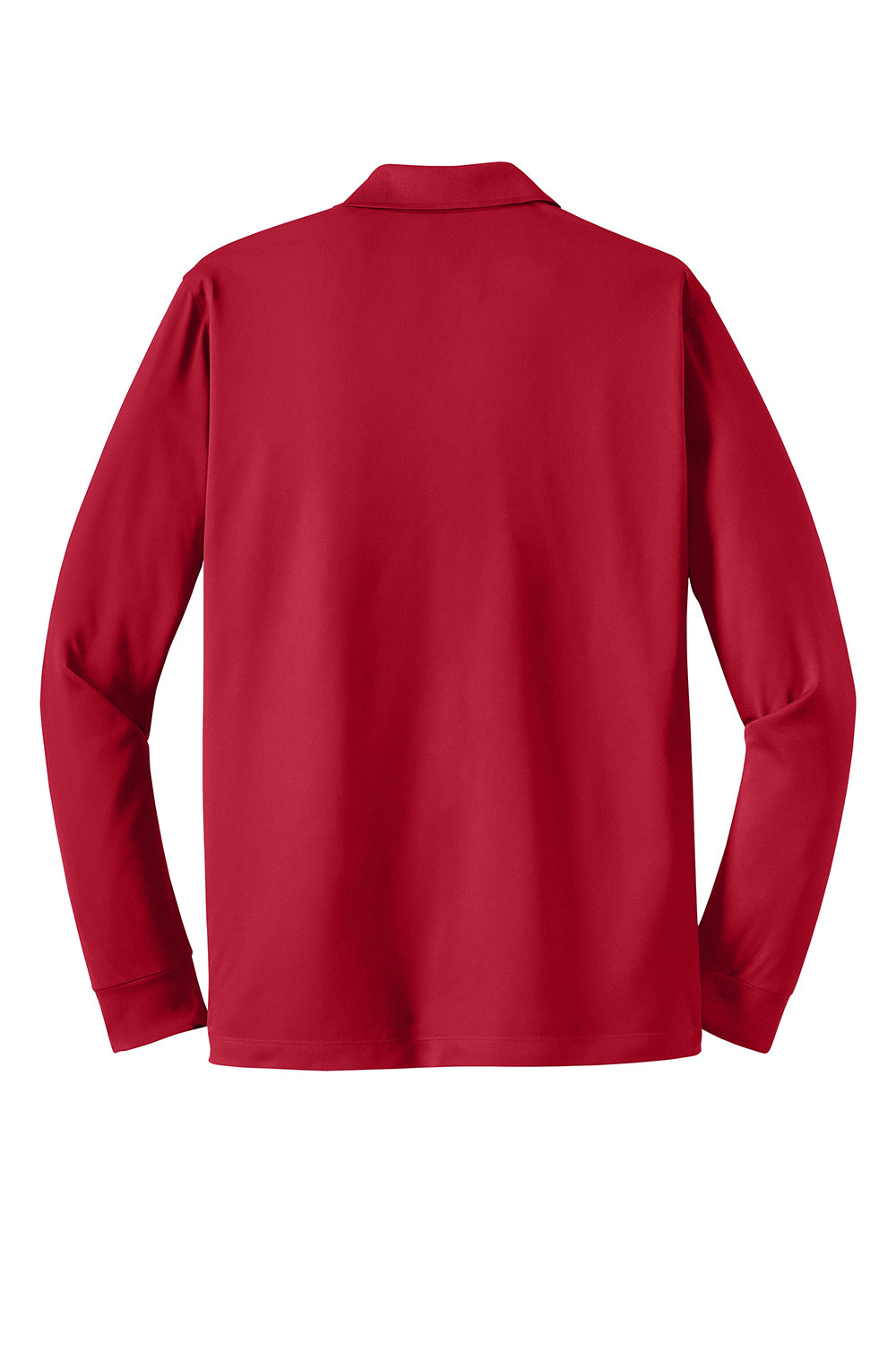 Sport-Tek ST657 Mens Sport-Wick Moisture Wicking Long Sleeve Polo Shirt Deep Red Flat Back