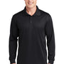 Sport-Tek Mens Sport-Wick Moisture Wicking Long Sleeve Polo Shirt - Black