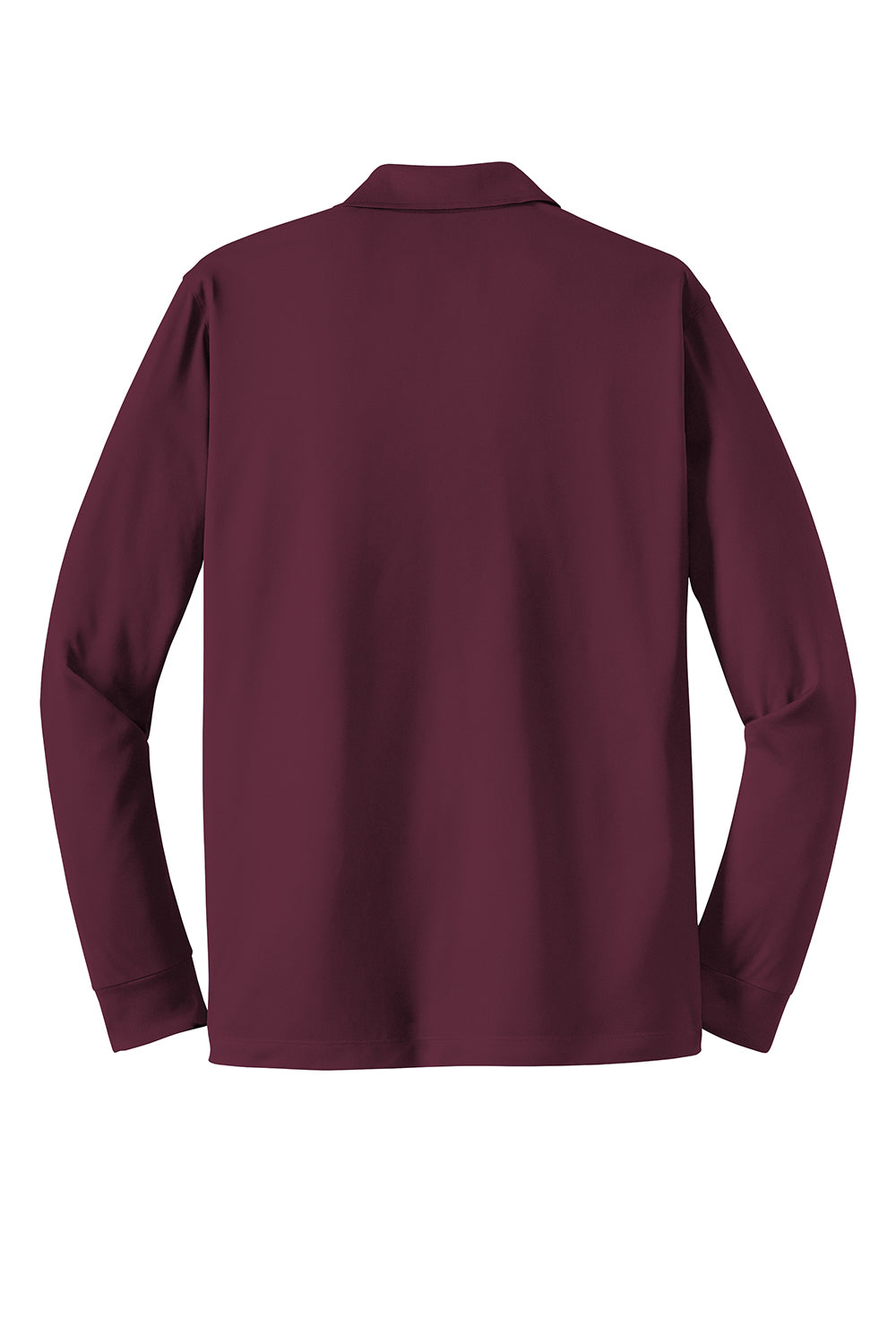 Sport-Tek ST657 Mens Sport-Wick Moisture Wicking Long Sleeve Polo Shirt Maroon Flat Back