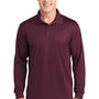 Sport-Tek Mens Sport-Wick Moisture Wicking Long Sleeve Polo Shirt - Maroon