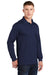 Sport-Tek ST657 Mens Sport-Wick Moisture Wicking Long Sleeve Polo Shirt True Navy Blue Model 3q