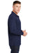 Sport-Tek ST657 Mens Sport-Wick Moisture Wicking Long Sleeve Polo Shirt True Navy Blue Model Side