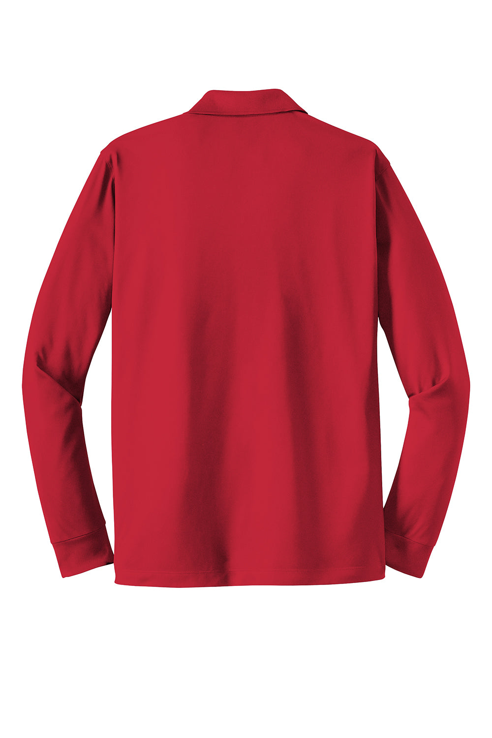 Sport-Tek ST657 Mens Sport-Wick Moisture Wicking Long Sleeve Polo Shirt True Red Flat Back