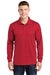 Sport-Tek ST657 Mens Sport-Wick Moisture Wicking Long Sleeve Polo Shirt True Red Model Front