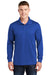 Sport-Tek ST657 Mens Sport-Wick Moisture Wicking Long Sleeve Polo Shirt True Royal Blue Model Front