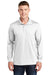 Sport-Tek ST657 Mens Sport-Wick Moisture Wicking Long Sleeve Polo Shirt White Model Front