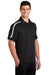 Sport-Tek ST658 Mens Sport-Wick Moisture Wicking Short Sleeve Polo Shirt Black/Iron Grey/White Model 3q