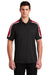 Sport-Tek ST658 Mens Sport-Wick Moisture Wicking Short Sleeve Polo Shirt Black/True Red/White Model Front