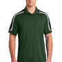 Sport-Tek Mens Sport-Wick Moisture Wicking Short Sleeve Polo Shirt - Forest Green/Black/White