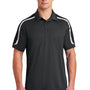 Sport-Tek Mens Sport-Wick Moisture Wicking Short Sleeve Polo Shirt - Iron Grey/Black/White