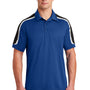 Sport-Tek Mens Sport-Wick Moisture Wicking Short Sleeve Polo Shirt - True Royal Blue/Black/White