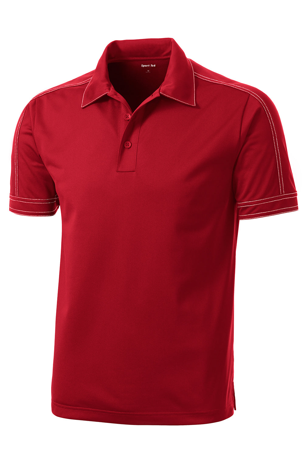 Sport-Tek ST659 Mens Sport-Wick Moisture Wicking Short Sleeve Polo Shirt True Red Flat Front