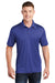 Sport-Tek ST660 Mens Heather Contender Moisture Wicking Short Sleeve Polo Shirt Heather Cobalt Blue Model Front