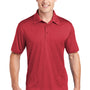 Sport-Tek Mens Heather Contender Moisture Wicking Short Sleeve Polo Shirt - Heather True Scarlet Red