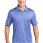 Sport-Tek Mens Heather Contender Moisture Wicking Short Sleeve Polo Shirt - Heather True Royal Blue