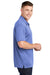 Sport-Tek ST660 Mens Heather Contender Moisture Wicking Short Sleeve Polo Shirt Heather True Royal Blue Model Side