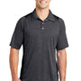 Sport-Tek Mens Heather Contender Moisture Wicking Short Sleeve Polo Shirt - Heather Graphite Grey/Black