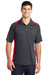 Sport-Tek ST665 Mens Heather Contender Moisture Wicking Short Sleeve Polo Shirt Heather Graphite Grey/True Red Model Front