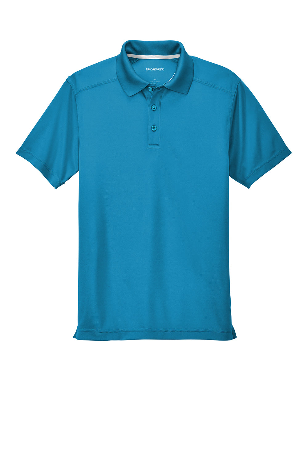 Sport-Tek ST680 Mens Micro-Mesh Moisture Wicking Short Sleeve Polo Shirt Blue Wake Flat Front