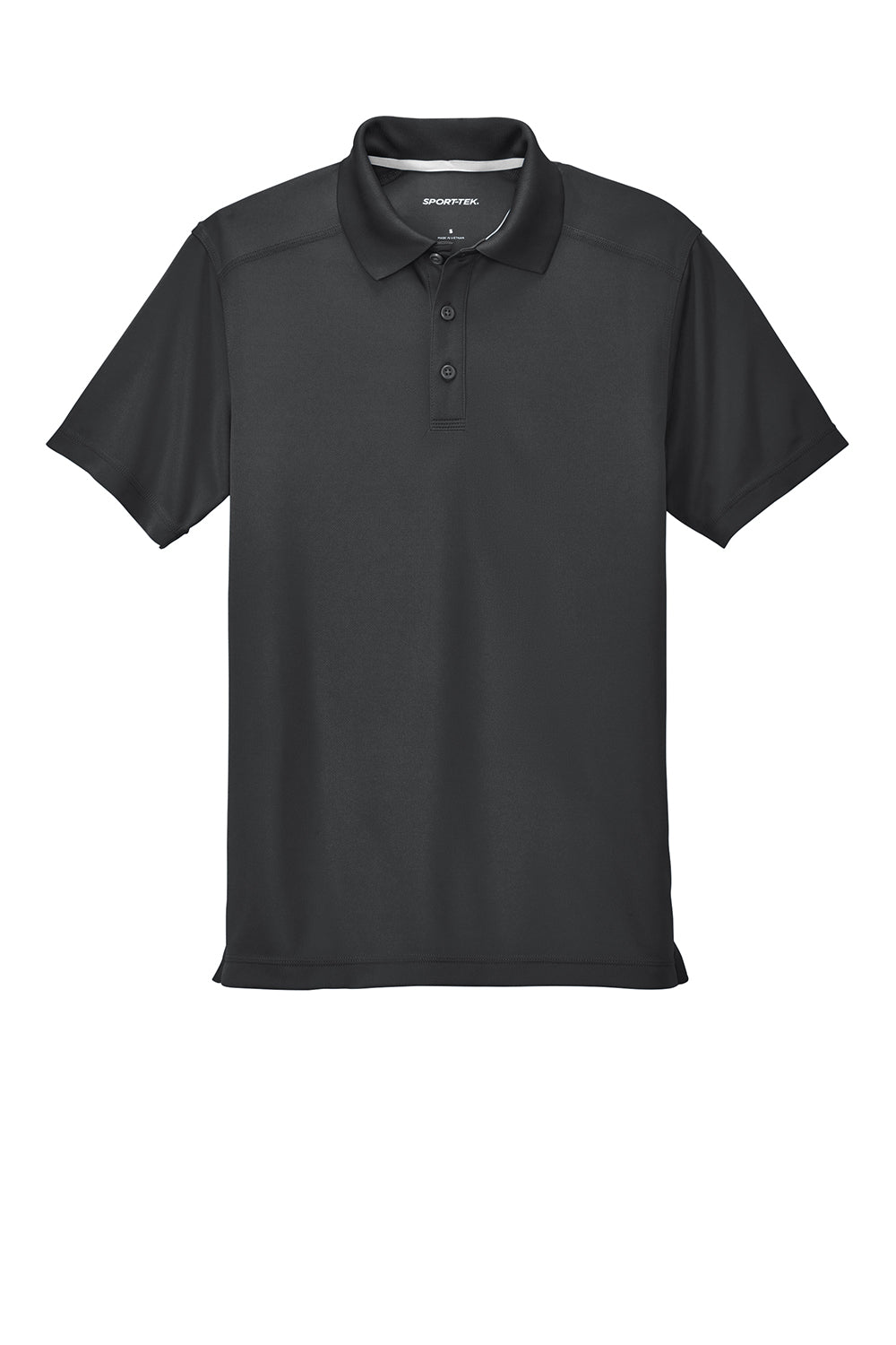 Sport-Tek ST680 Mens Micro-Mesh Moisture Wicking Short Sleeve Polo Shirt Iron Grey Flat Front