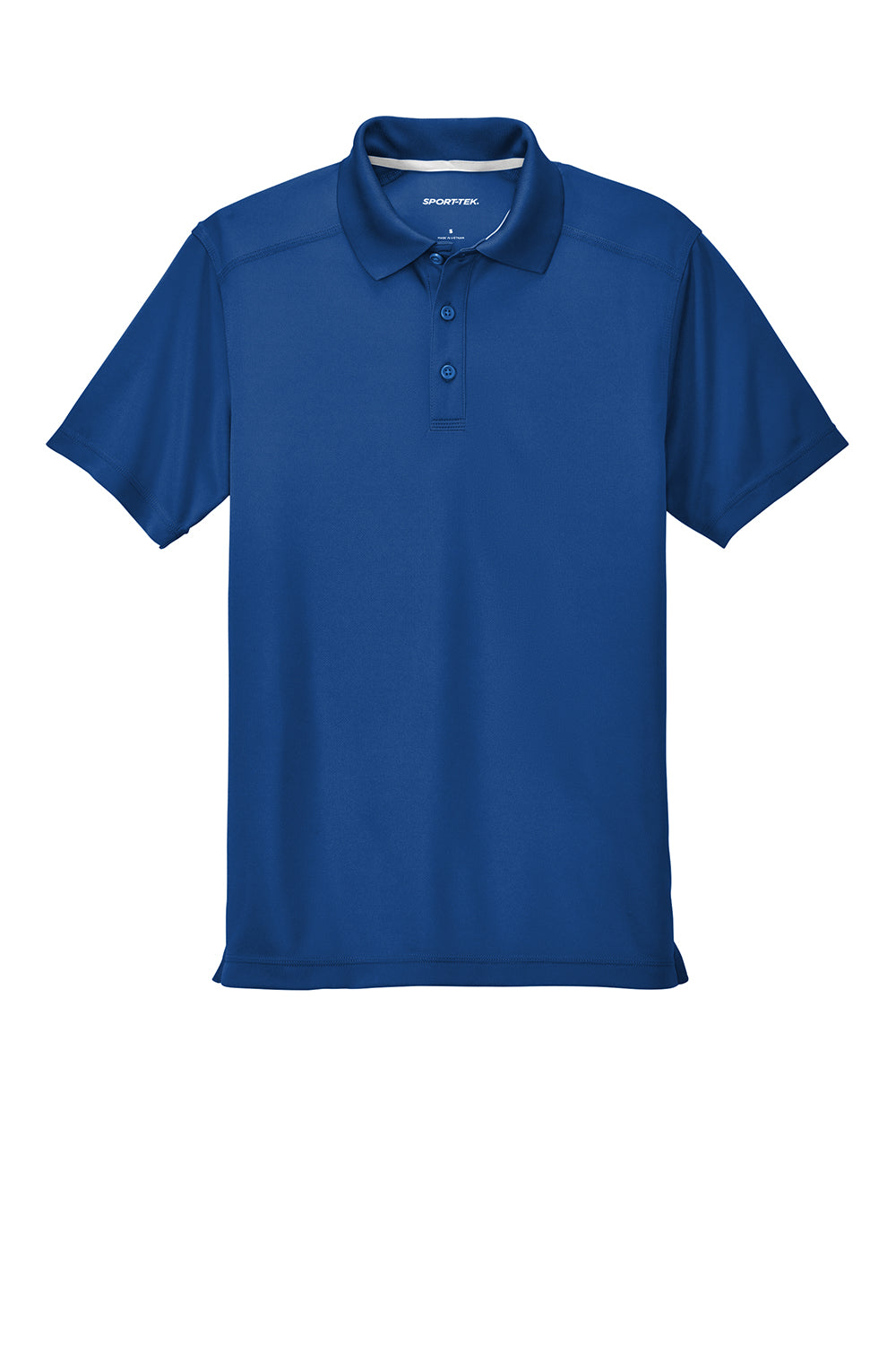 Sport-Tek ST680 Mens Micro-Mesh Moisture Wicking Short Sleeve Polo Shirt True Royal Blue Flat Front