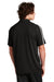 Sport-Tek ST685 Mens Micro-Mesh Moisture Wicking Short Sleeve Polo Shirt Black/White Model Back