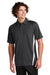 Sport-Tek ST685 Mens Micro-Mesh Moisture Wicking Short Sleeve Polo Shirt Iron Grey/White Model Front