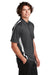 Sport-Tek ST685 Mens Micro-Mesh Moisture Wicking Short Sleeve Polo Shirt Iron Grey/White Model Side