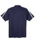 Sport-Tek ST685 Mens Micro-Mesh Moisture Wicking Short Sleeve Polo Shirt True Navy Blue/White Flat Back