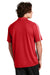 Sport-Tek ST685 Mens Micro-Mesh Moisture Wicking Short Sleeve Polo Shirt True Red/White Model Back