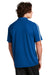 Sport-Tek ST685 Mens Micro-Mesh Moisture Wicking Short Sleeve Polo Shirt True Royal Blue/White Model Back