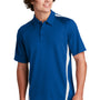 Sport-Tek Mens Micro-Mesh Moisture Wicking Short Sleeve Polo Shirt - True Royal Blue/White