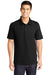 Sport-Tek ST690 Mens Active Mesh Moisture Wicking Short Sleeve Polo Shirt Black Model Front