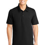 Sport-Tek Mens Active Mesh Moisture Wicking Short Sleeve Polo Shirt - Black