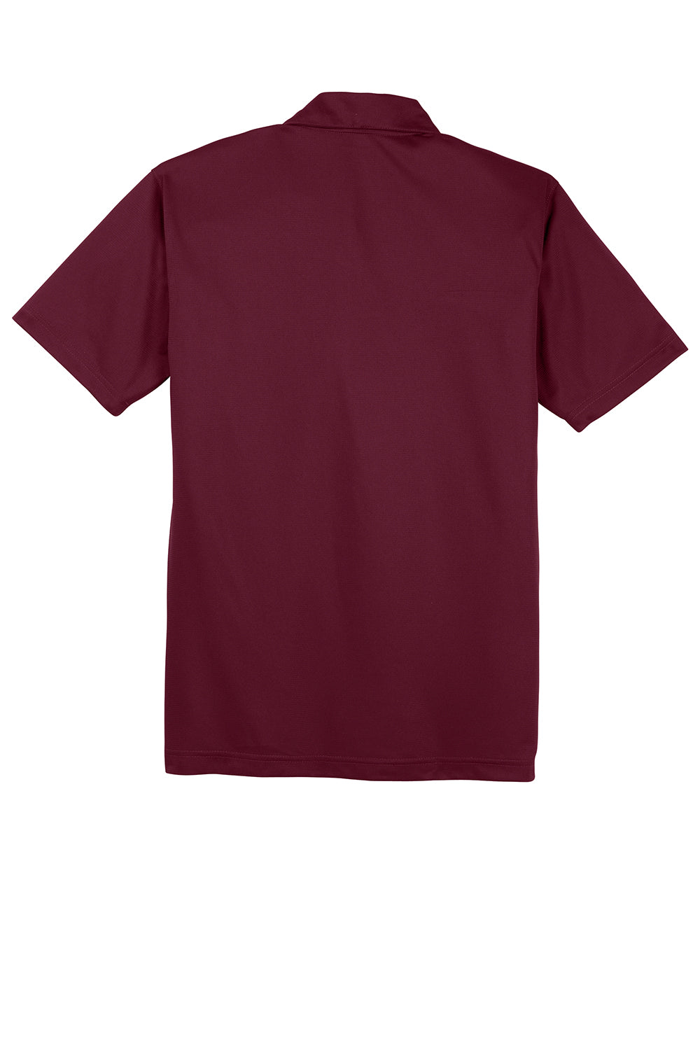 Sport-Tek ST690 Mens Active Mesh Moisture Wicking Short Sleeve Polo Shirt Maroon Flat Back