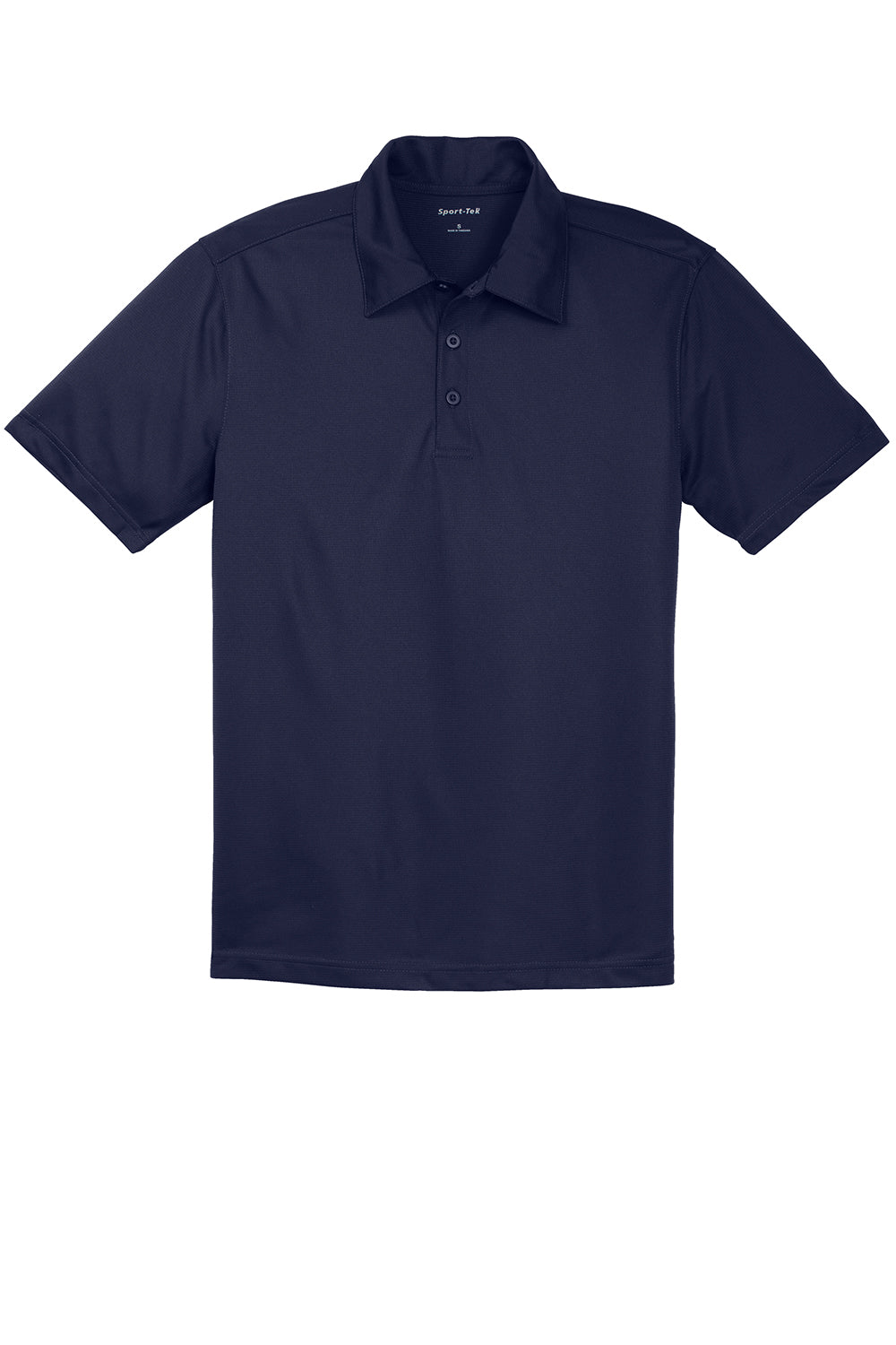 Sport-Tek ST690 Mens Active Mesh Moisture Wicking Short Sleeve Polo Shirt True Navy Blue Flat Front