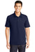 Sport-Tek ST690 Mens Active Mesh Moisture Wicking Short Sleeve Polo Shirt True Navy Blue Model Front