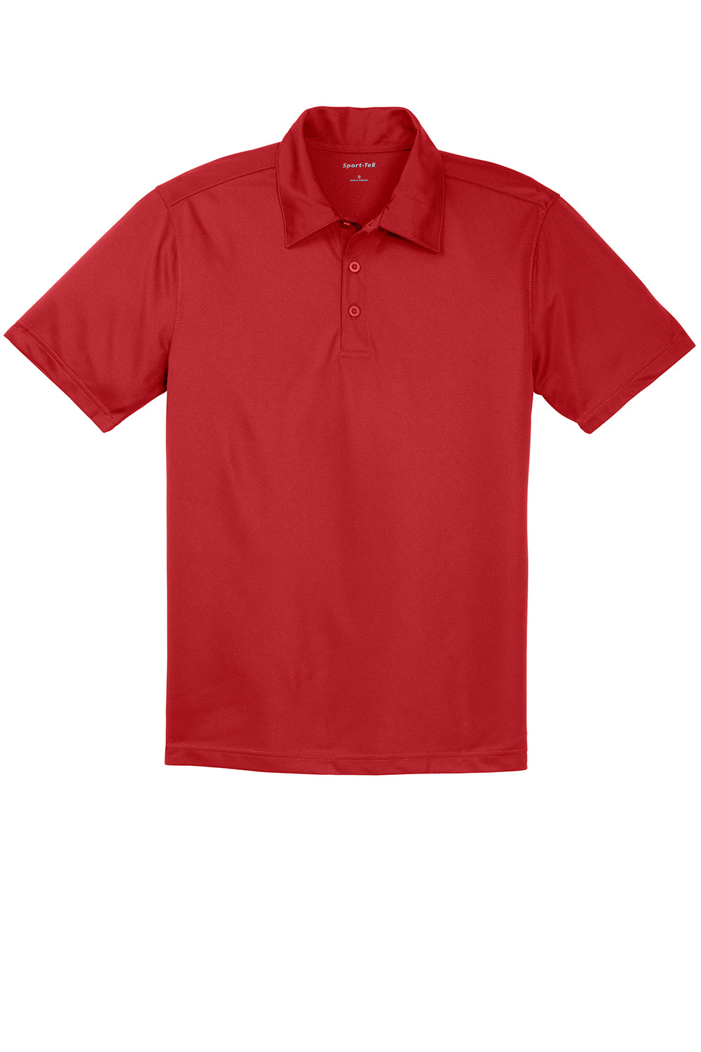 Sport-Tek ST690 Mens Active Mesh Moisture Wicking Short Sleeve Polo Shirt True Red Flat Front