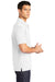 Sport-Tek ST690 Mens Active Mesh Moisture Wicking Short Sleeve Polo Shirt White Model Side