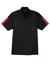 Sport-Tek ST695 Mens Active Mesh Moisture Wicking Short Sleeve Polo Shirt Black/True Red Flat Front