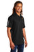 Sport-Tek ST695 Mens Active Mesh Moisture Wicking Short Sleeve Polo Shirt Black/Grey Model 3q