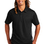 Sport-Tek Mens Active Mesh Moisture Wicking Short Sleeve Polo Shirt - Black/Grey