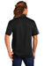 Sport-Tek ST695 Mens Active Mesh Moisture Wicking Short Sleeve Polo Shirt Black/Grey Model Back