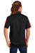 Sport-Tek ST695 Mens Active Mesh Moisture Wicking Short Sleeve Polo Shirt Black/True Red Model Back