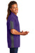 Sport-Tek ST695 Mens Active Mesh Moisture Wicking Short Sleeve Polo Shirt Purple/Grey Model Side