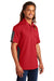 Sport-Tek ST695 Mens Active Mesh Moisture Wicking Short Sleeve Polo Shirt True Red/Grey Model 3q