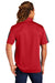 Sport-Tek ST695 Mens Active Mesh Moisture Wicking Short Sleeve Polo Shirt True Red/Grey Model Back